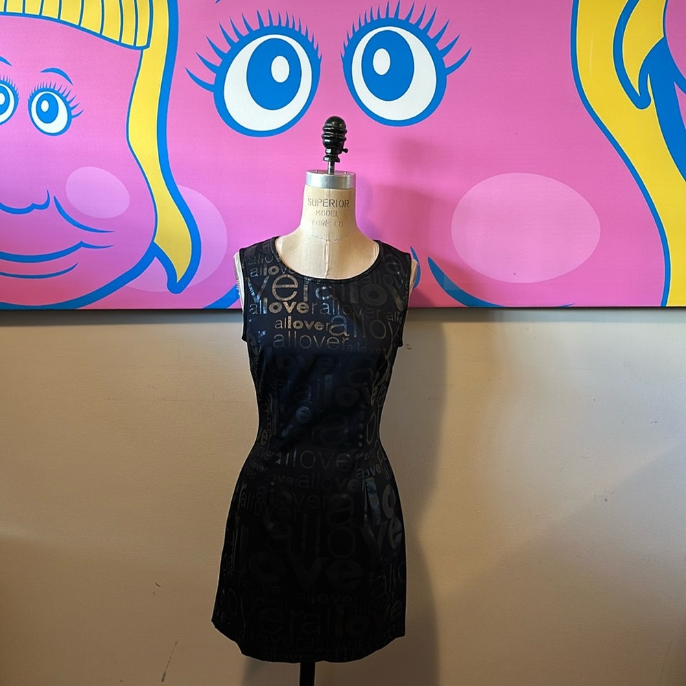 Moschino Jeans Black Love All Overr Dress The Nanny